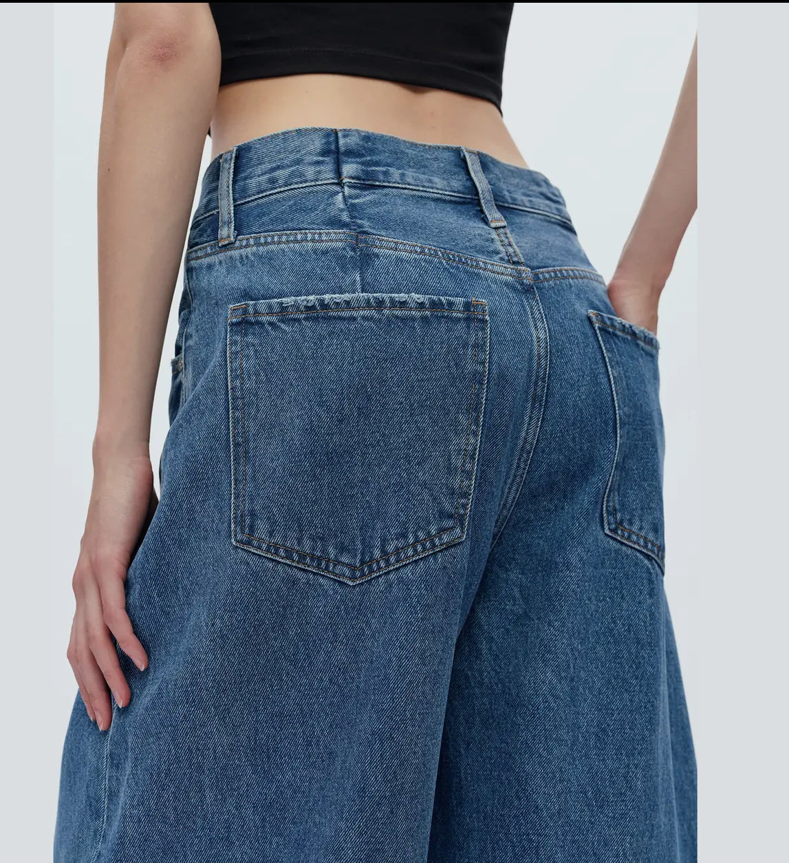 Super High Rise Tailored Barrel Jeans Finished Hem