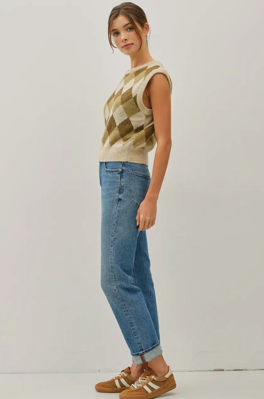 Argyle Wool Blended Sweater Vest