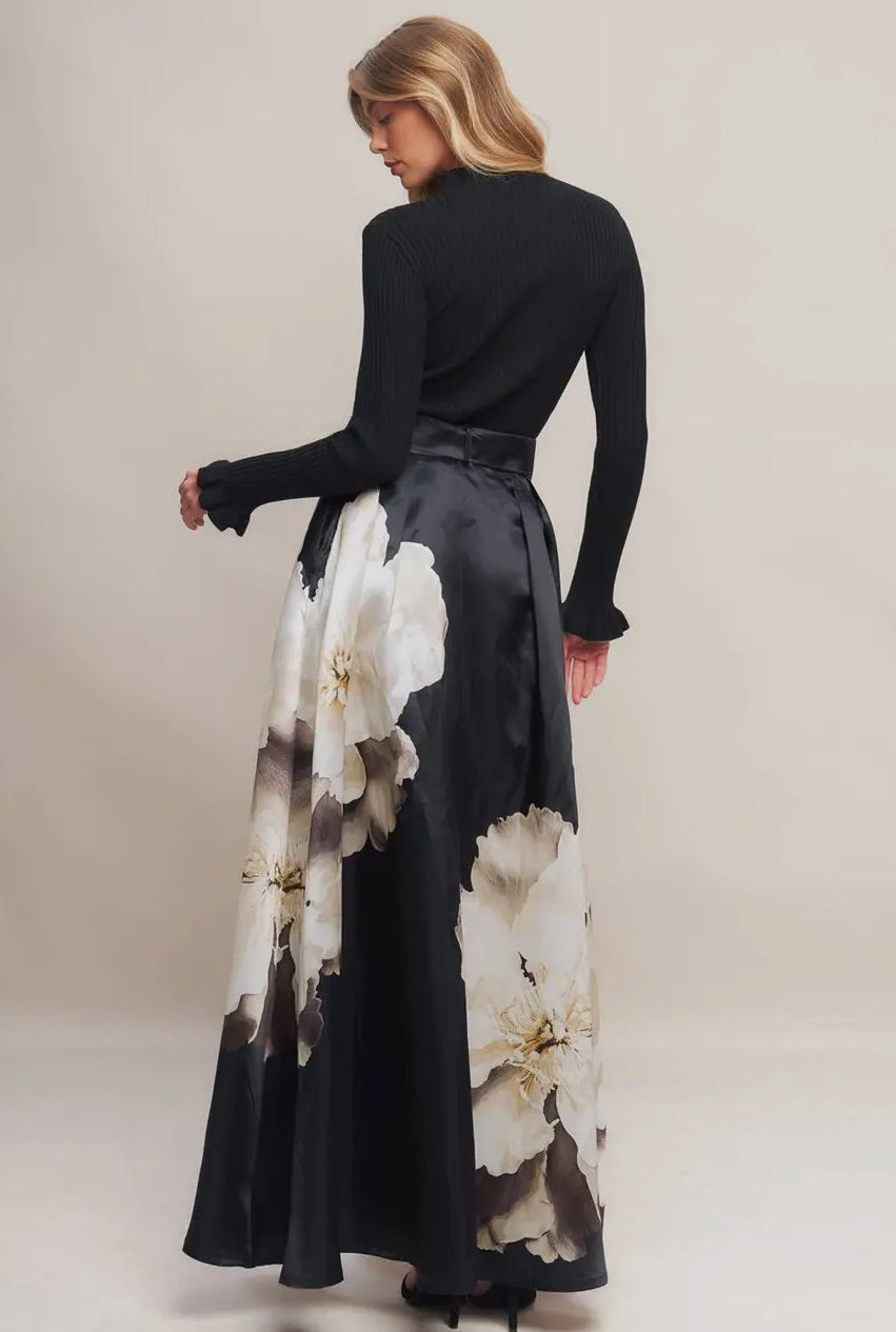 A Printed Woven Maxi Skirt