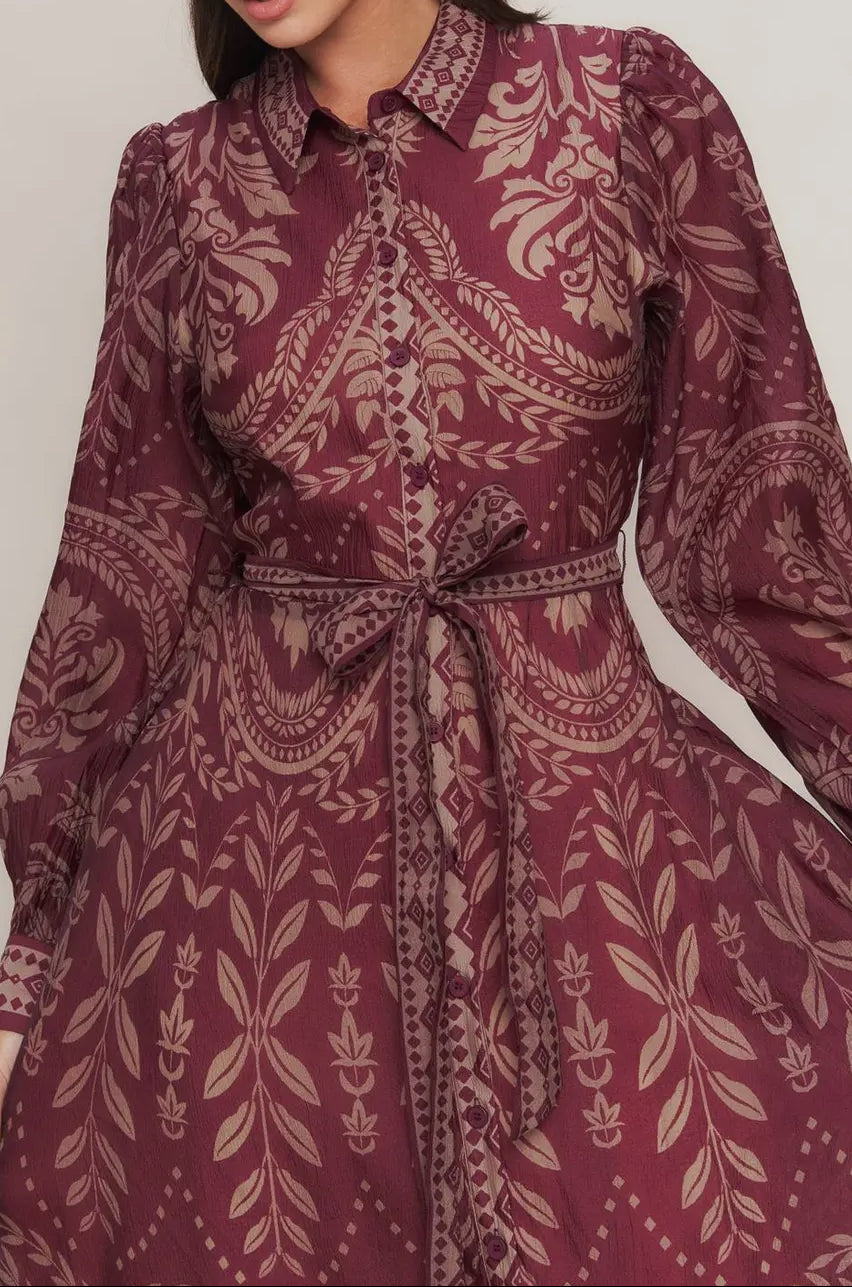 Burgundy midi Dress