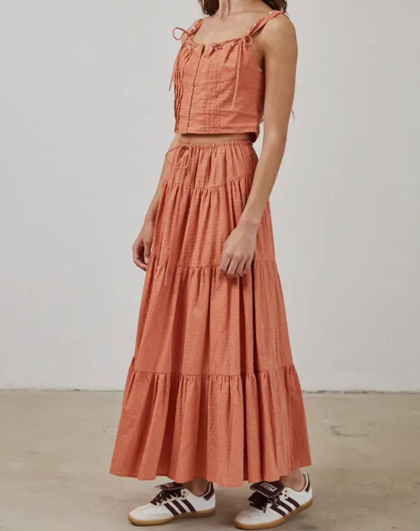 Florence Cotton Floral Textured Skirt