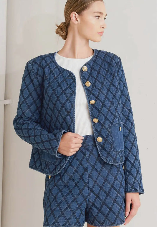 Quilted woven Denim Jacket