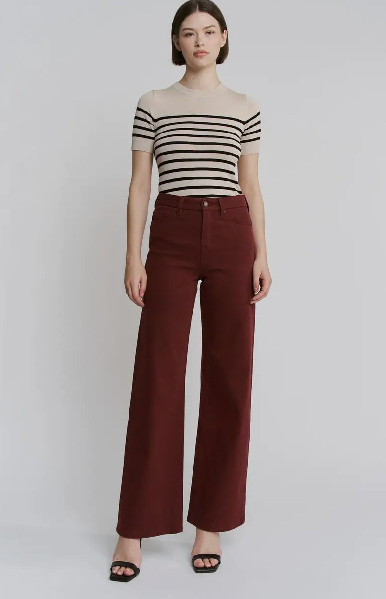 Wide leg Burgundy Jean