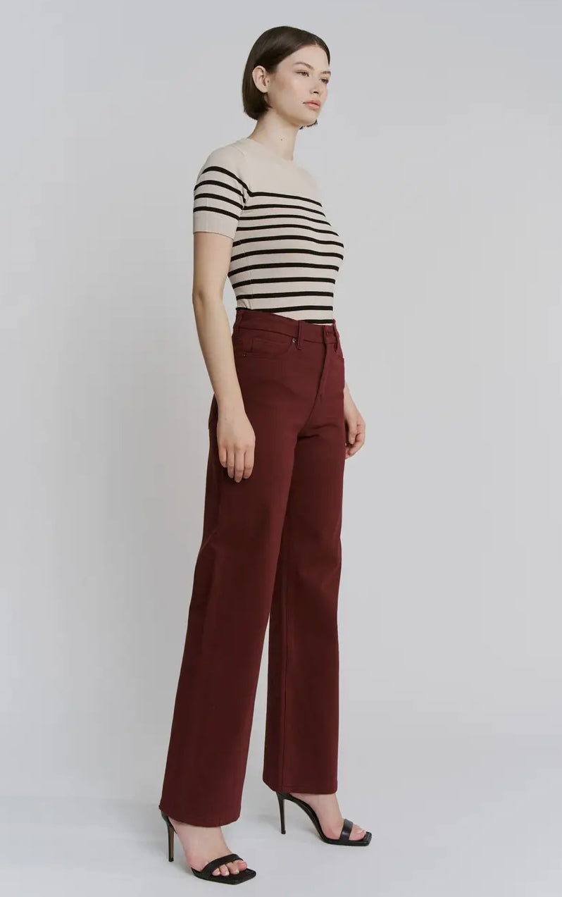 Wide leg Burgundy Jean