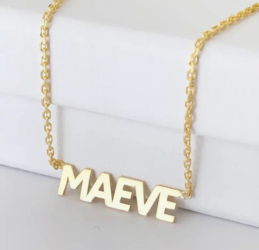 Block Font “Custom”Name Necklace