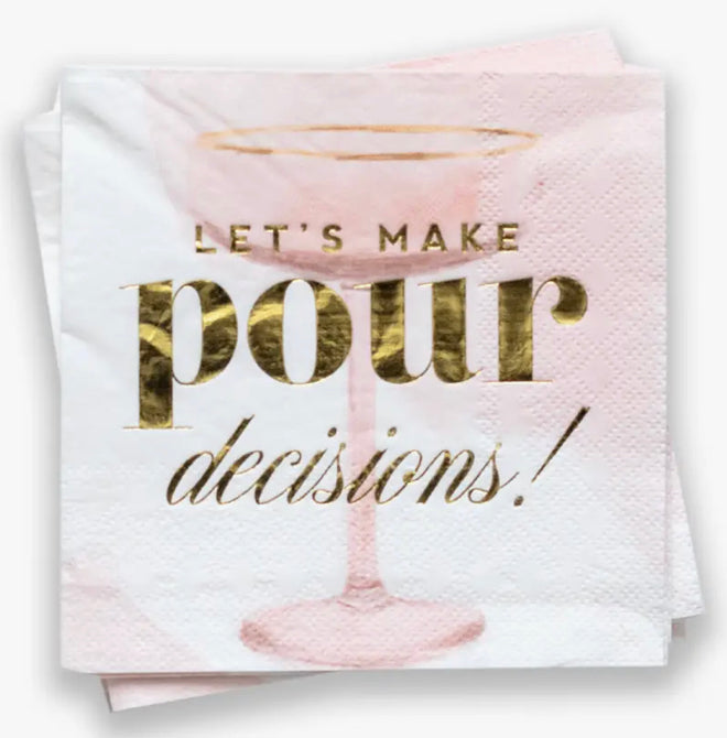 Let's Make Pour Decisions Cocktail Napkins
