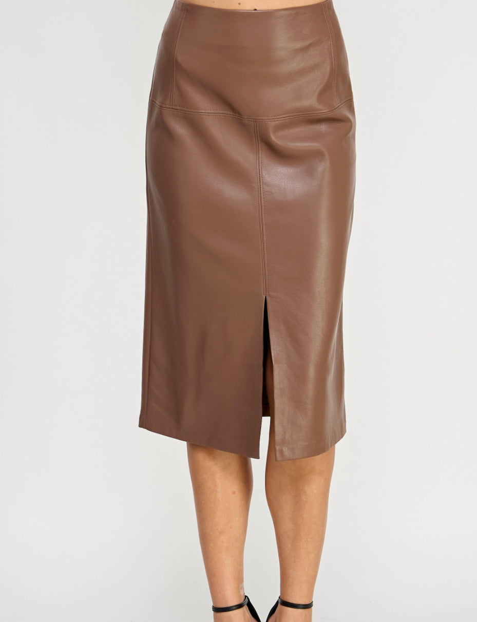 Faux Leather Slim  Skirt