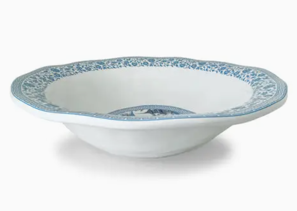 Blue & White Pagoda 12" Serving Bowl