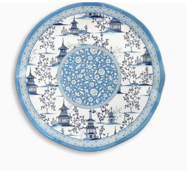 Blue & White Pagoda 16" Large Platter