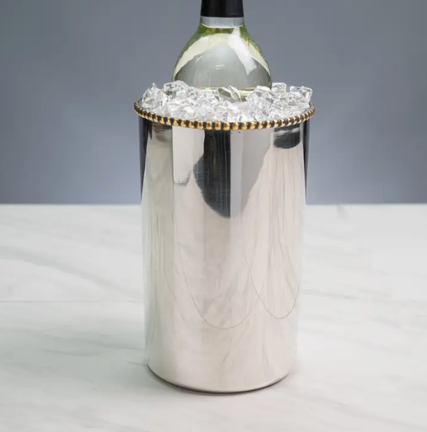 Gold Beaded Double-Wall Bottle Holder