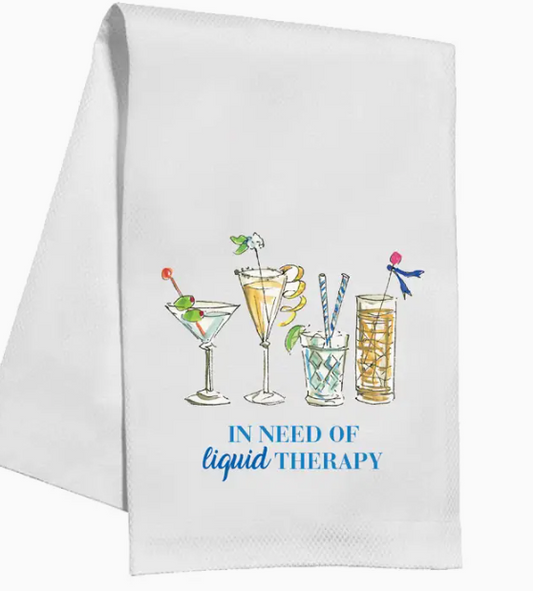 Blue Cocktails Kitchen Towel