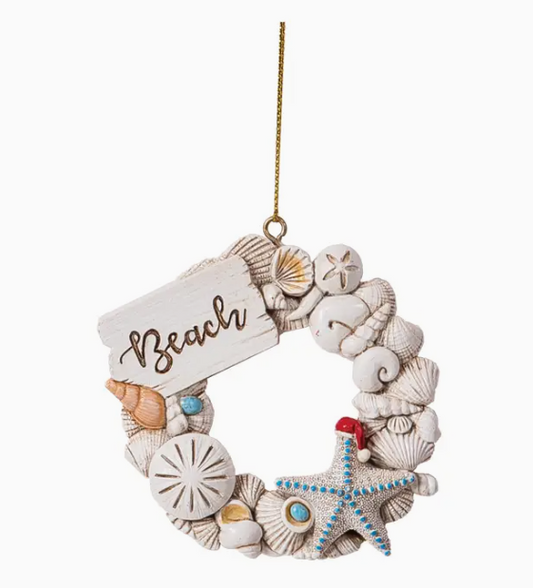 Christmas Beach Wreath Ornament