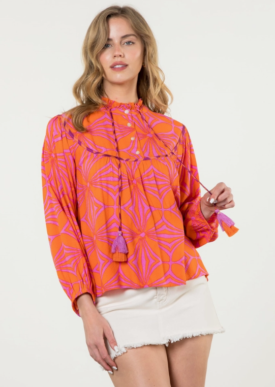 Flower Pattern Print Top