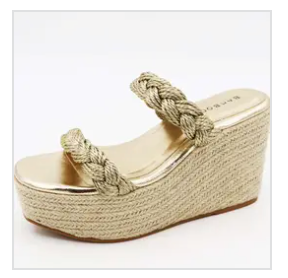 Espadrille Wedge Braided Double Strap Sandal