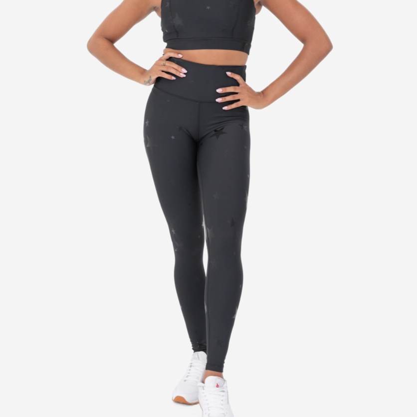 Black Star Foil High-Waisted Leggings