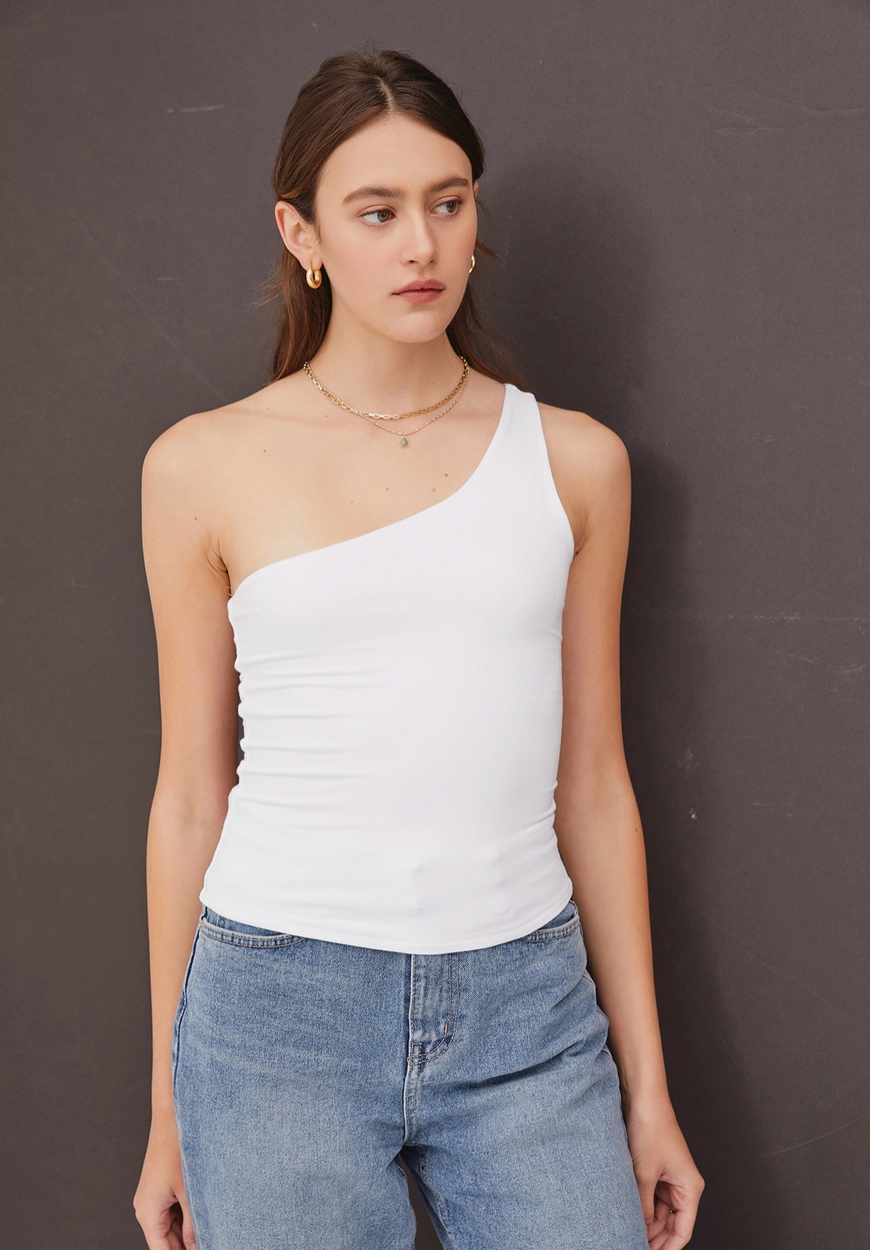 One Shoulder Basic Tank