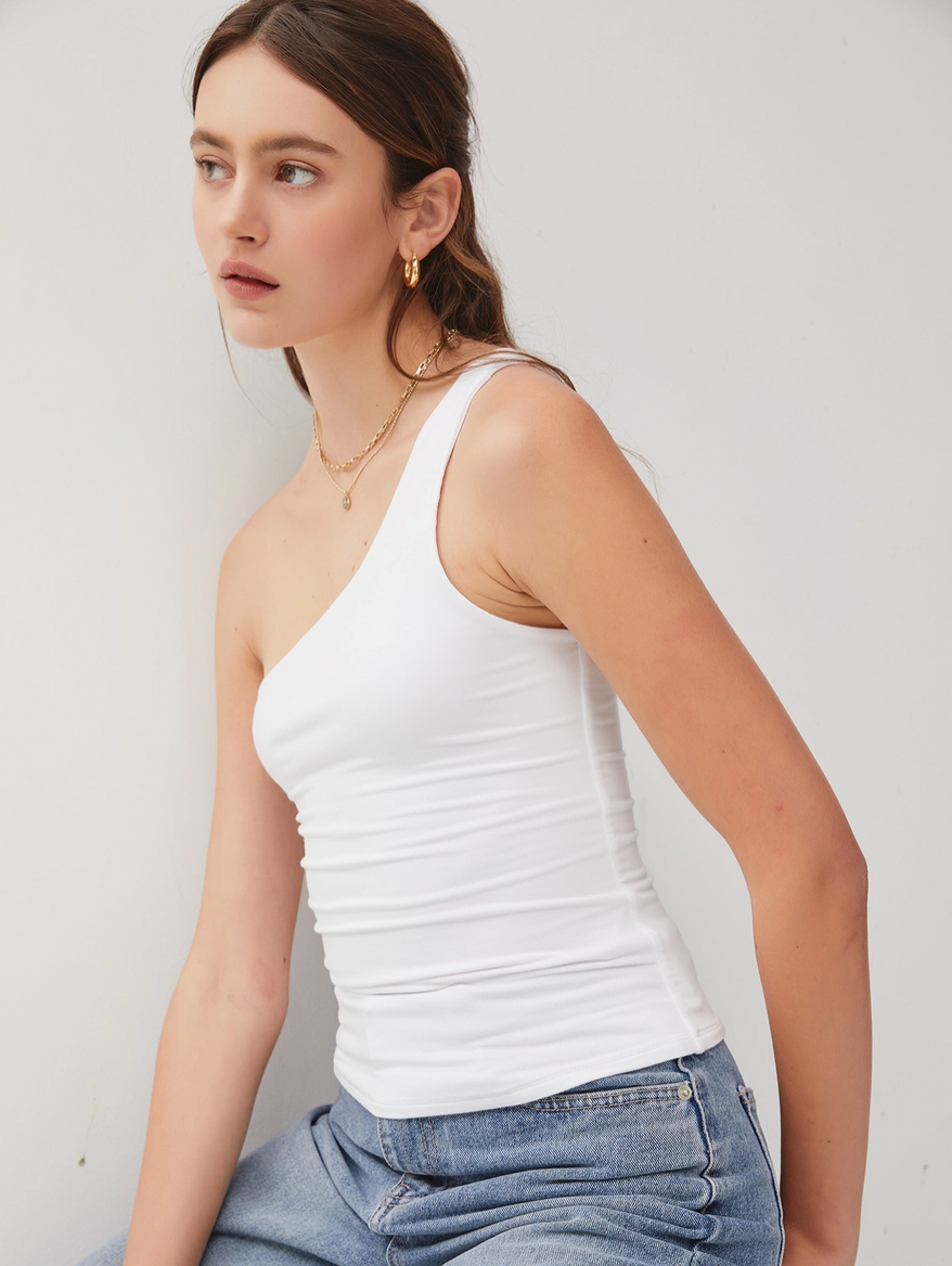 One Shoulder Basic Tank