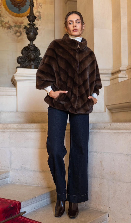 Copenhagen Faux Fur Cape Jacket