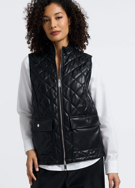 Billie Vegan Leather Quilted Vest