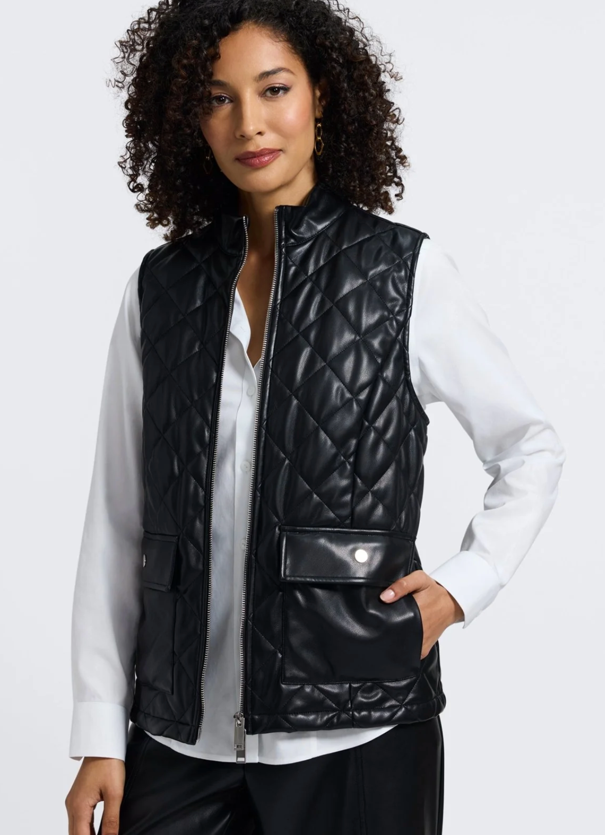 Billie Vegan Leather Quilted Vest
