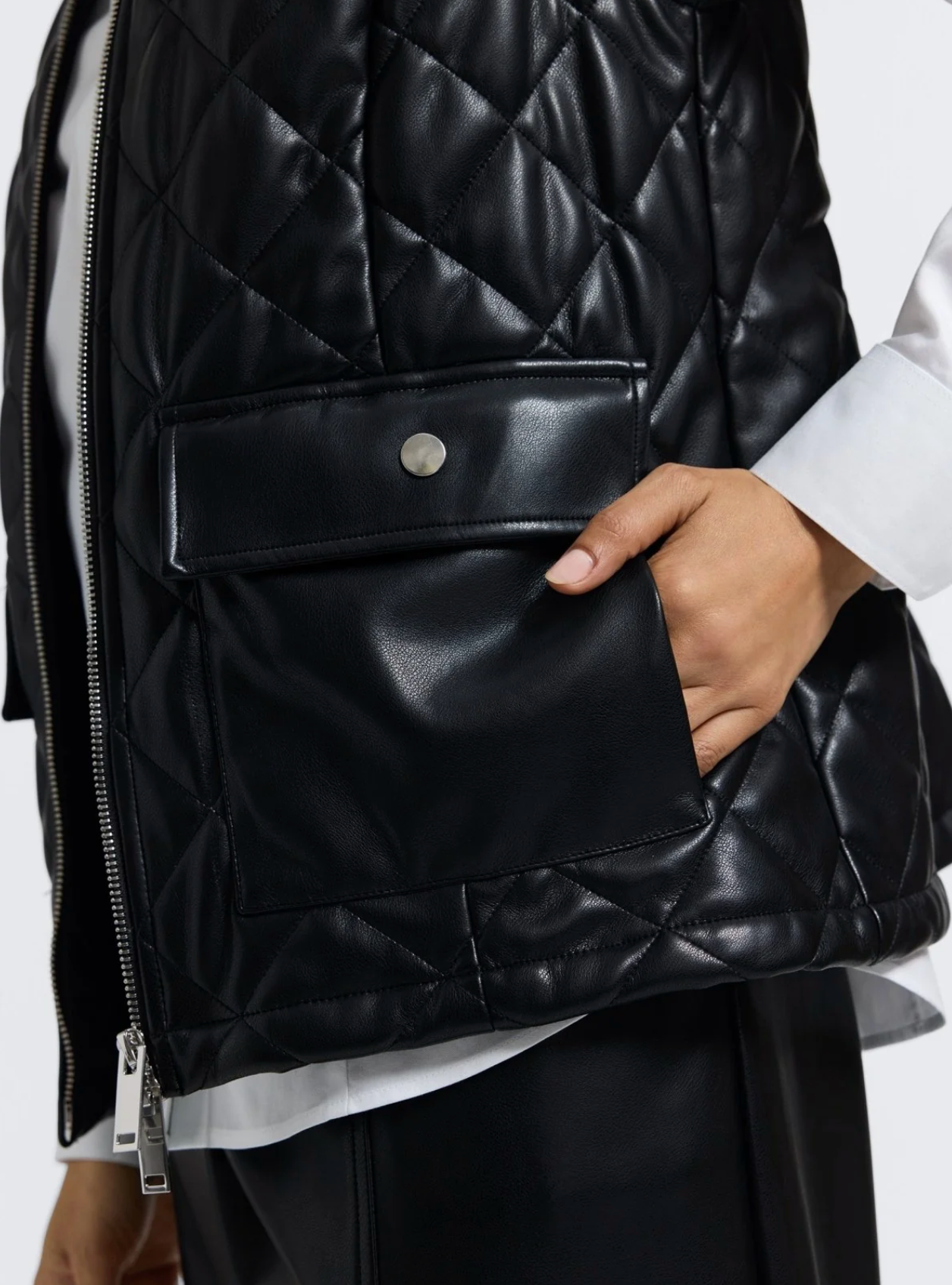 Billie Vegan Leather Quilted Vest