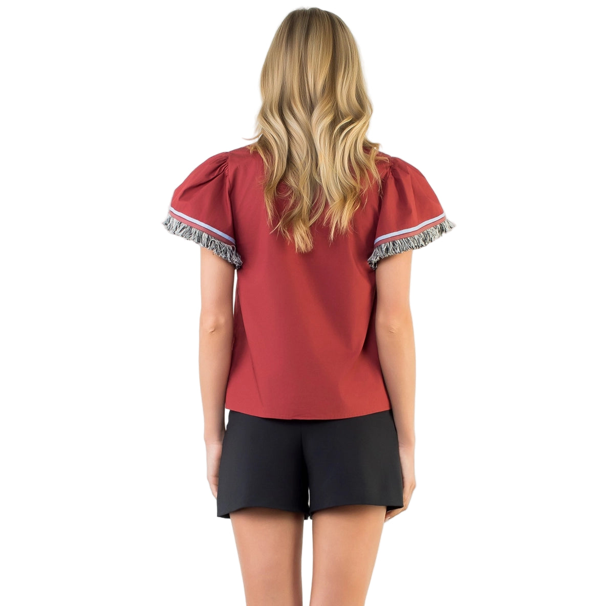 Fringe Short Sleeve Top