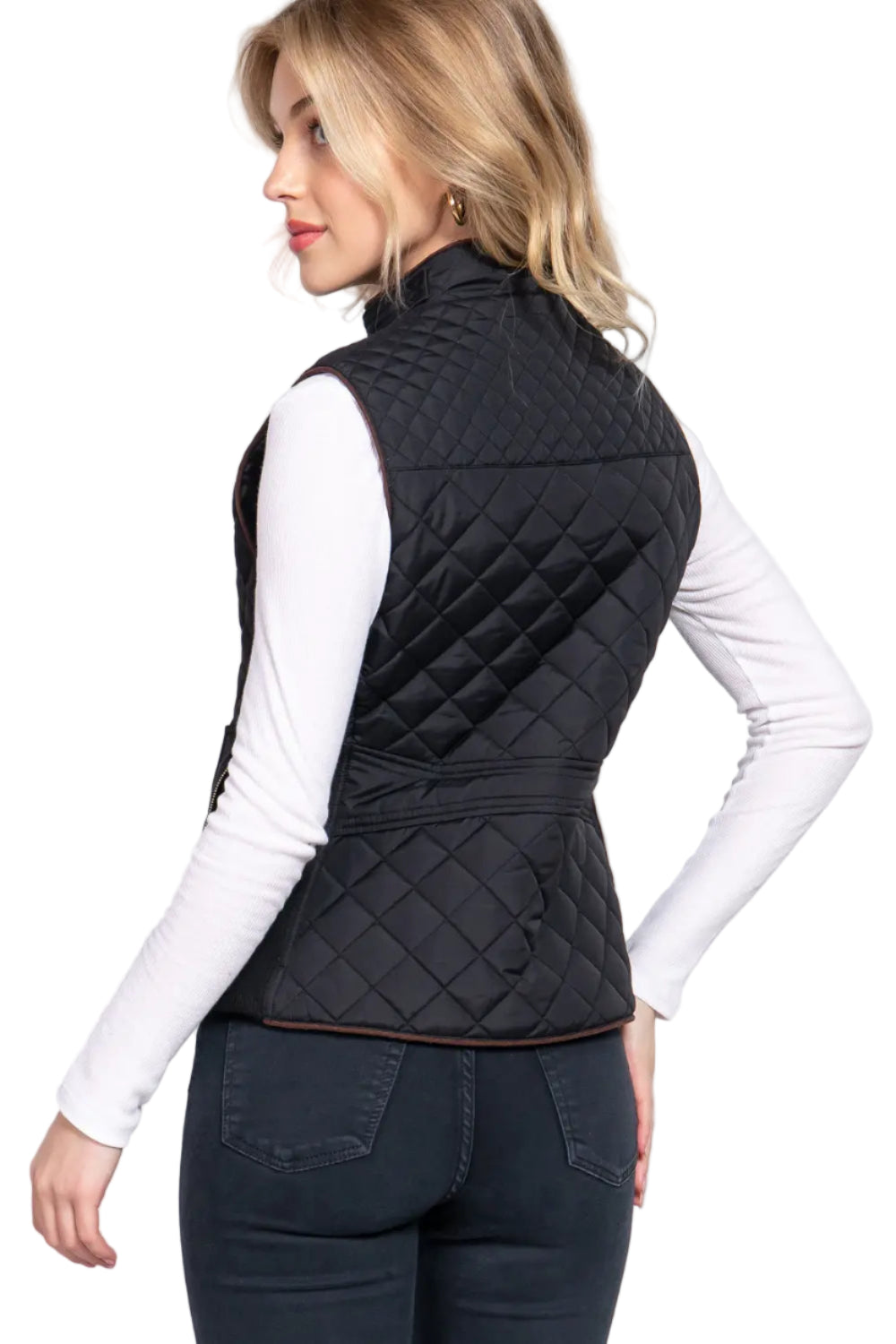 Suede Quilted Padding Vest