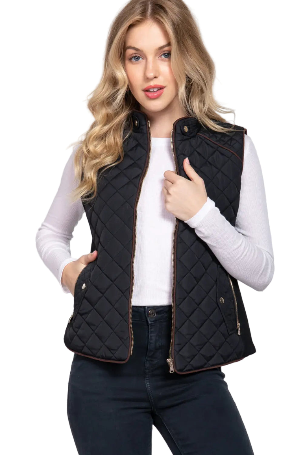 Suede Quilted Padding Vest