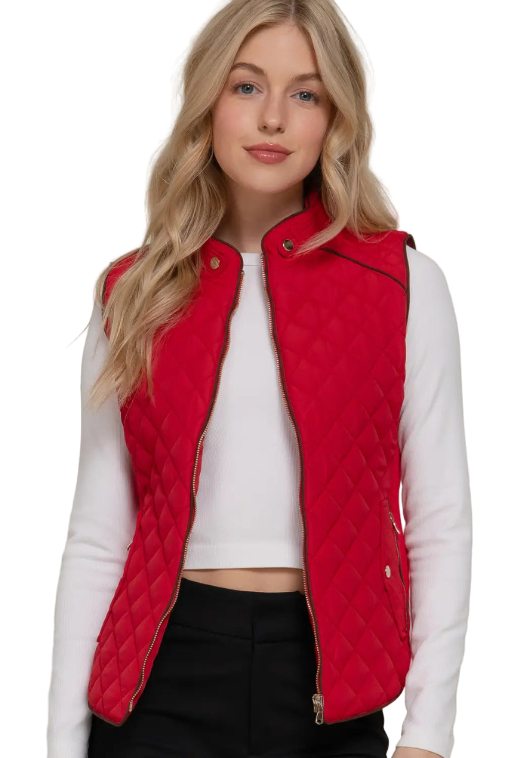 Suede Quilted Padding Vest