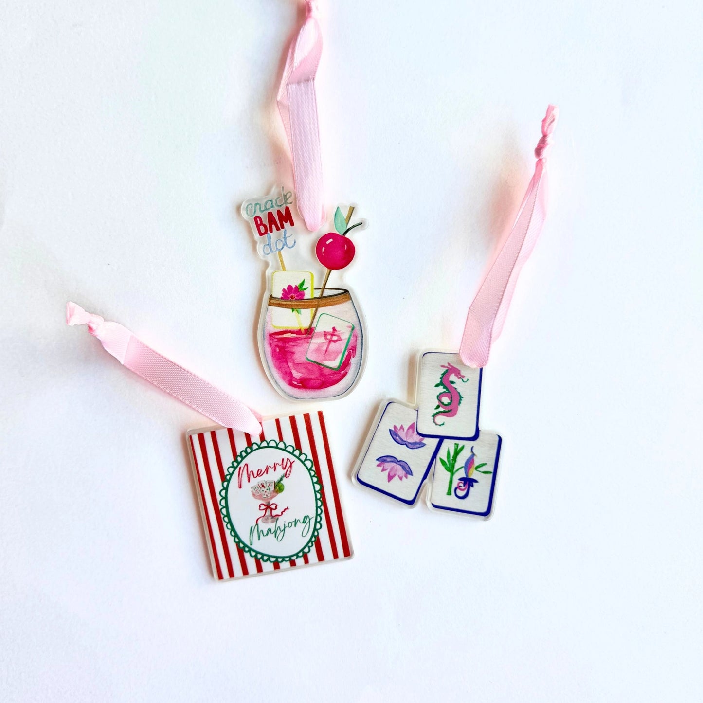 Mahjong Tile Christmas Ornaments