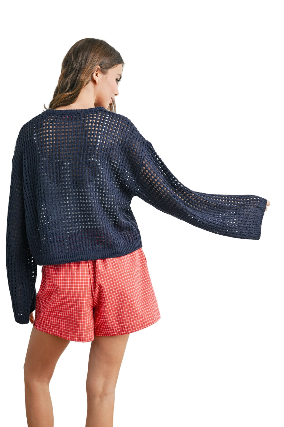 Crew Neck Crochet Sweater