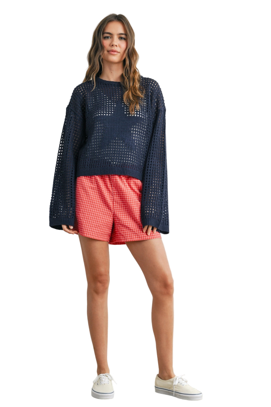 Crew Neck Crochet Sweater