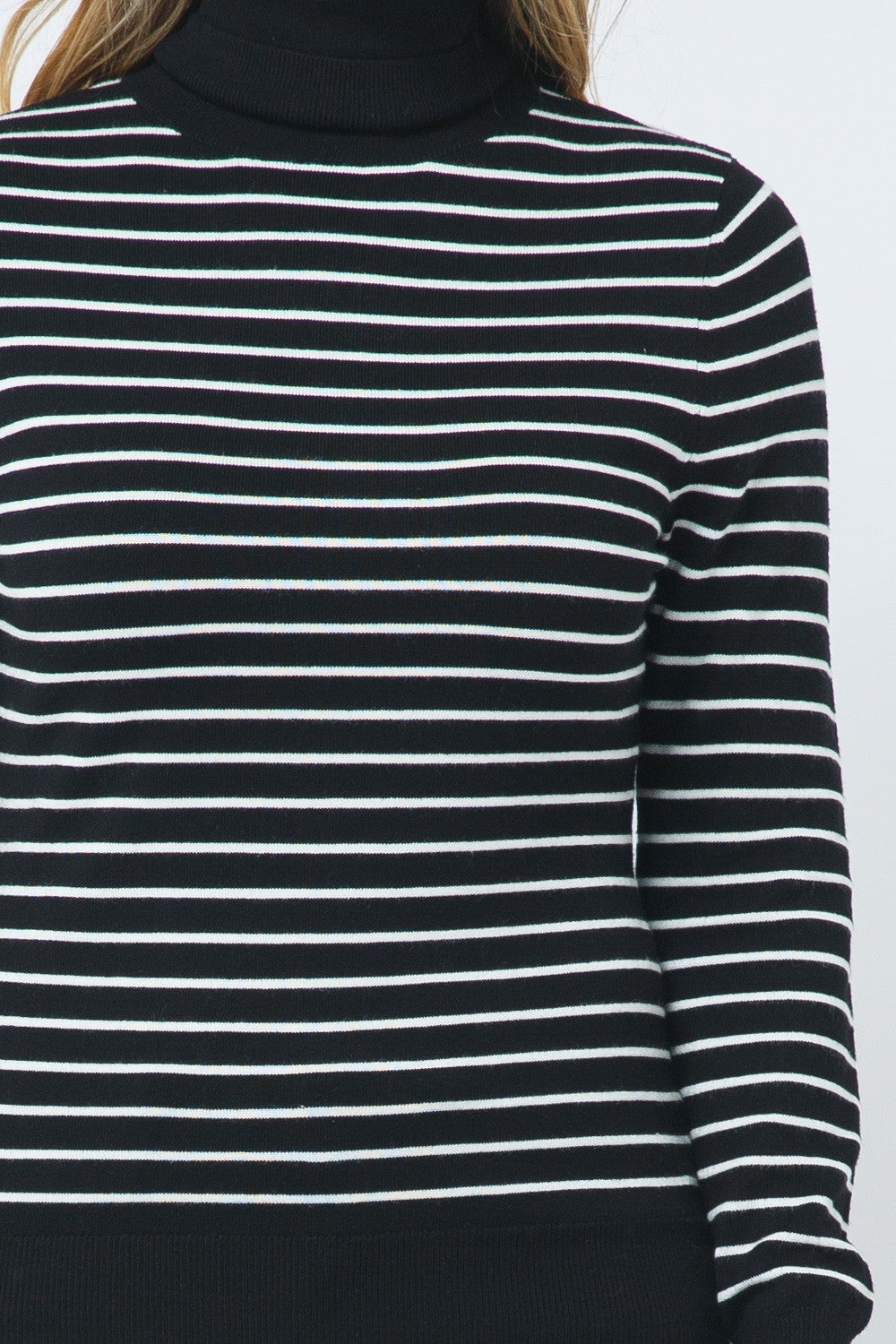 Turtle Neck Stripe Pull Over
