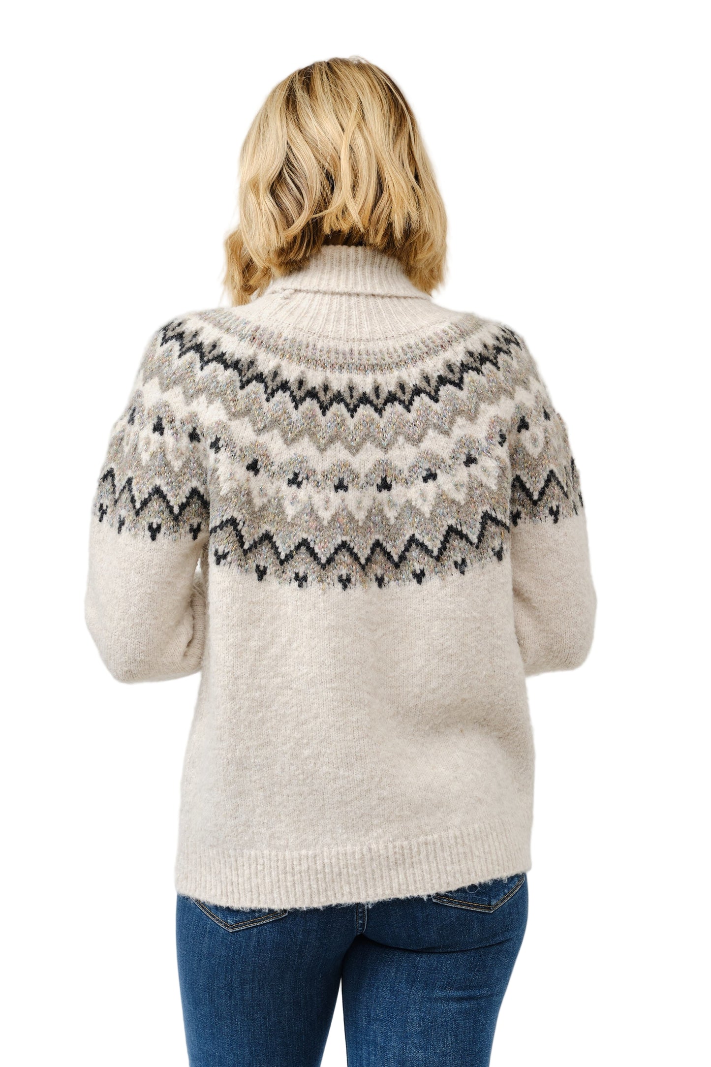 Turtle Neck Embellished Knit Sweater