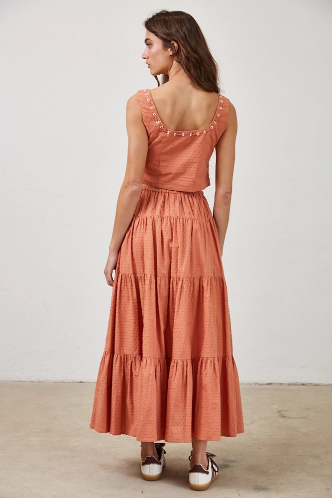 Florence Cotton Floral Textured Skirt