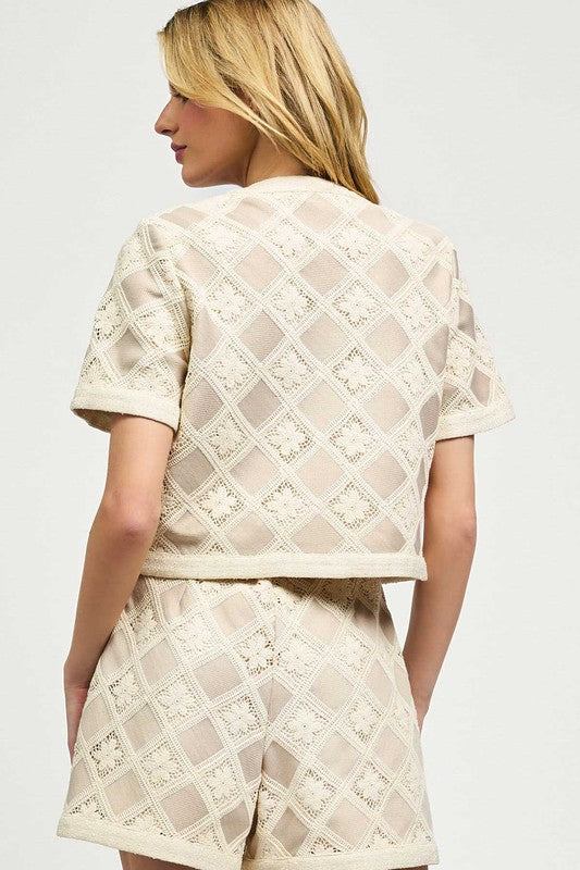 Diamond Lace Crop Jacket