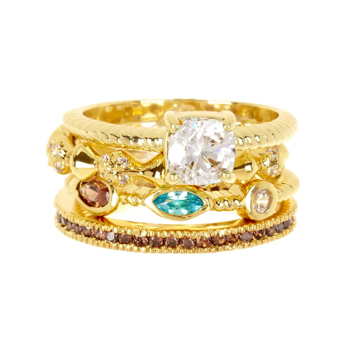 Cubic Zirconia Stack Ring Set