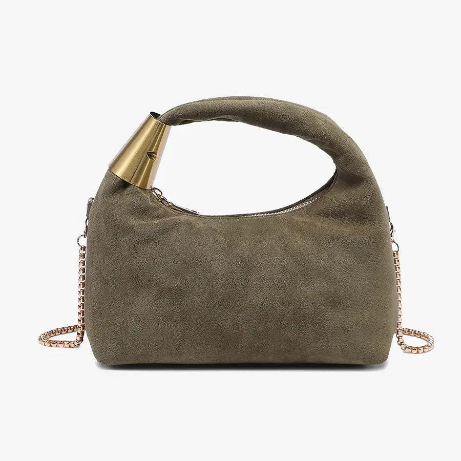 Soft Suede Top Handle Crossbody Bag