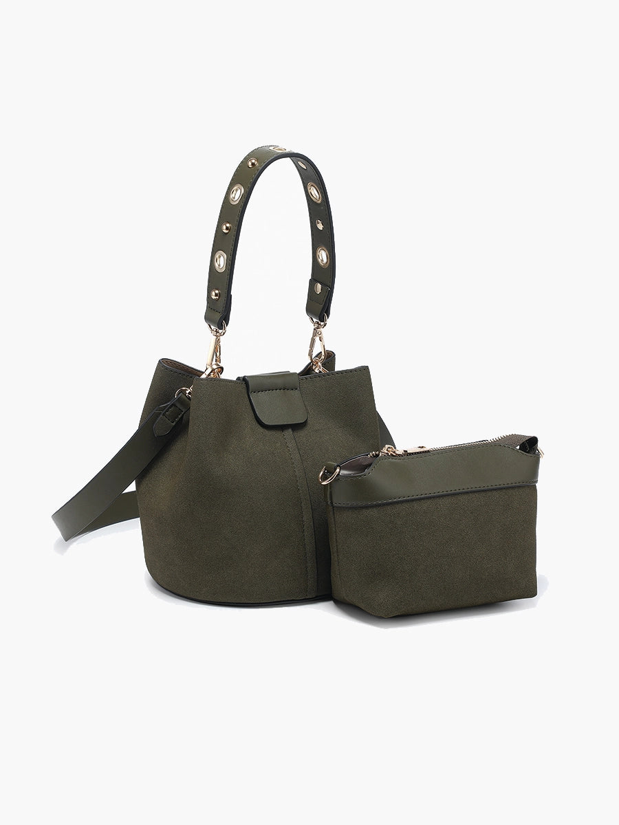 Farrah Suede Bucket Bag
