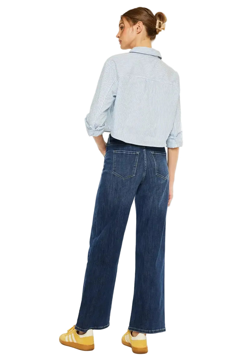 High Rise Wide Leg Blue Jeans