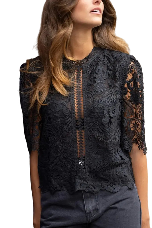 Lace Short Sleeve Top