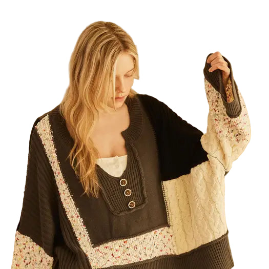 Color Block Lace Sweater