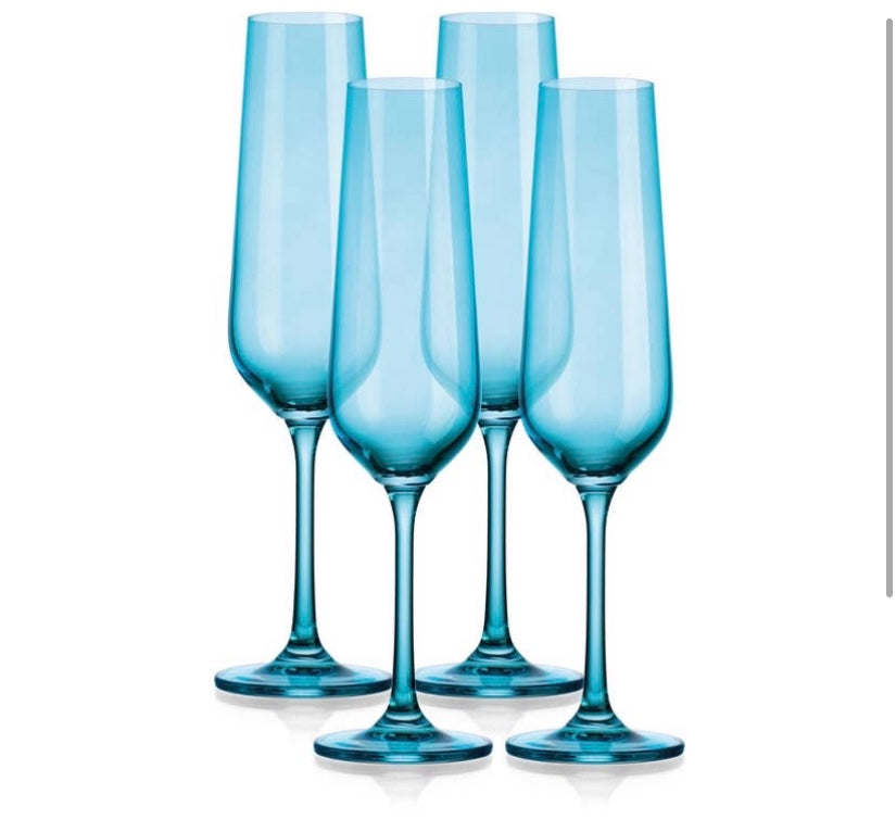 Light Blue Champagne Glasses