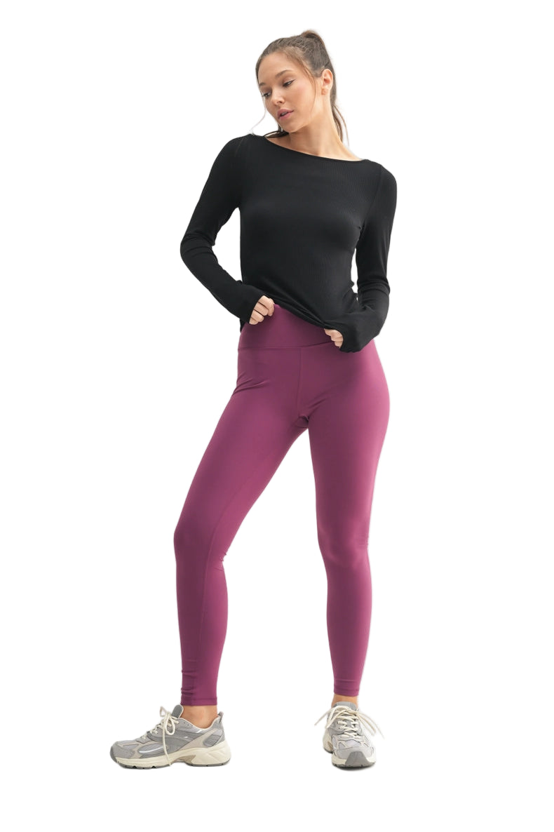 Boat Neck Micro-Ribbed Top