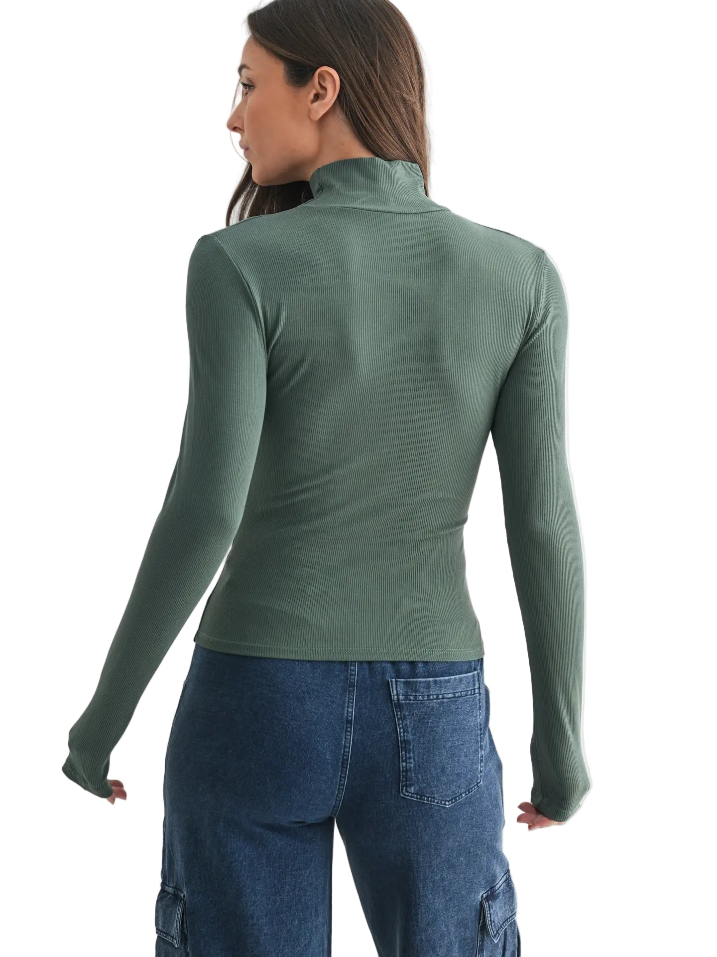 Micro Ribbed Long Sleeve Turtleneck