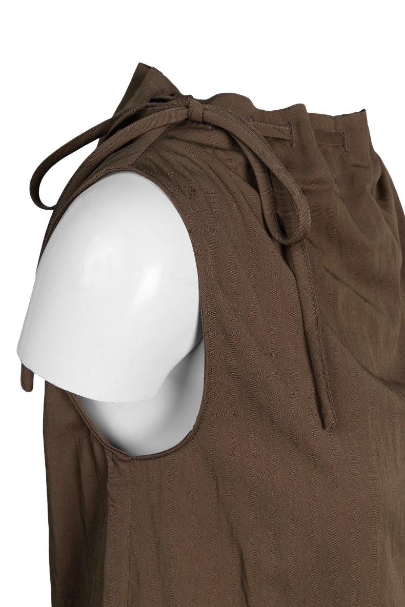 Cinched Mock Neck Sleeveless Top