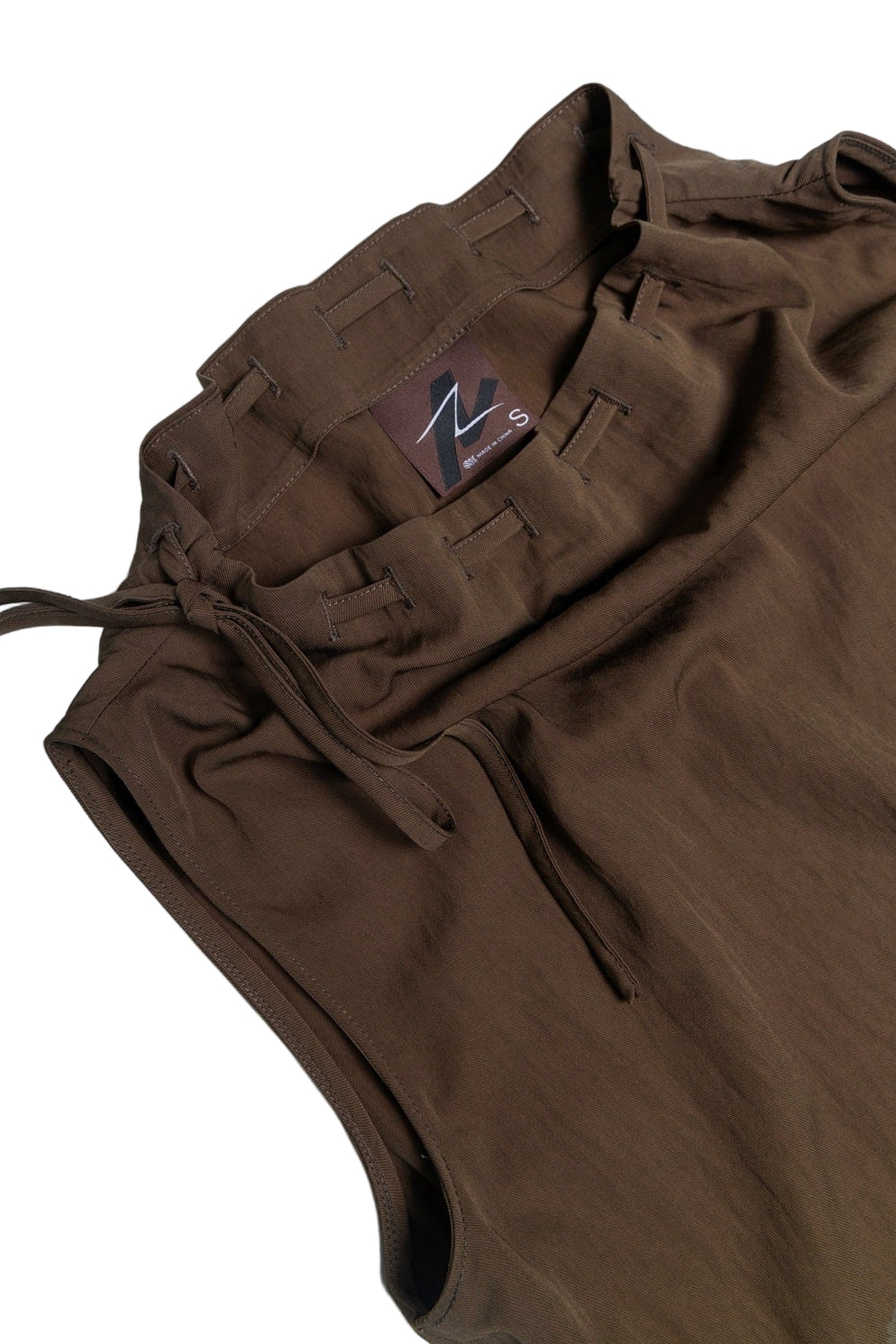 Cinched Mock Neck Sleeveless Top