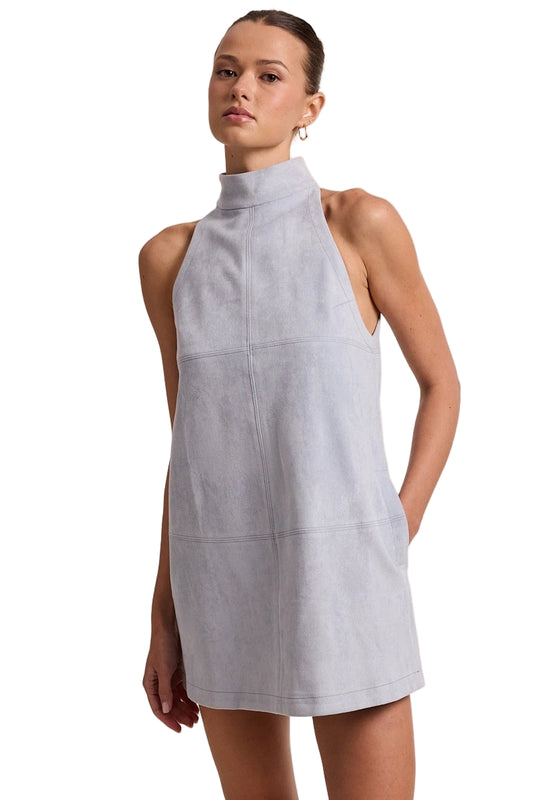 Suede Mock Neck Mini Dress