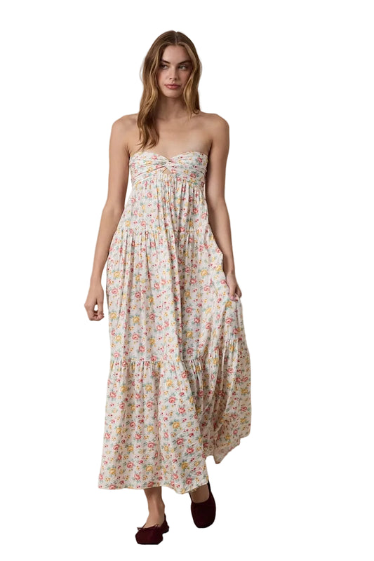 Twisted Ruched Bust Maxi Dress