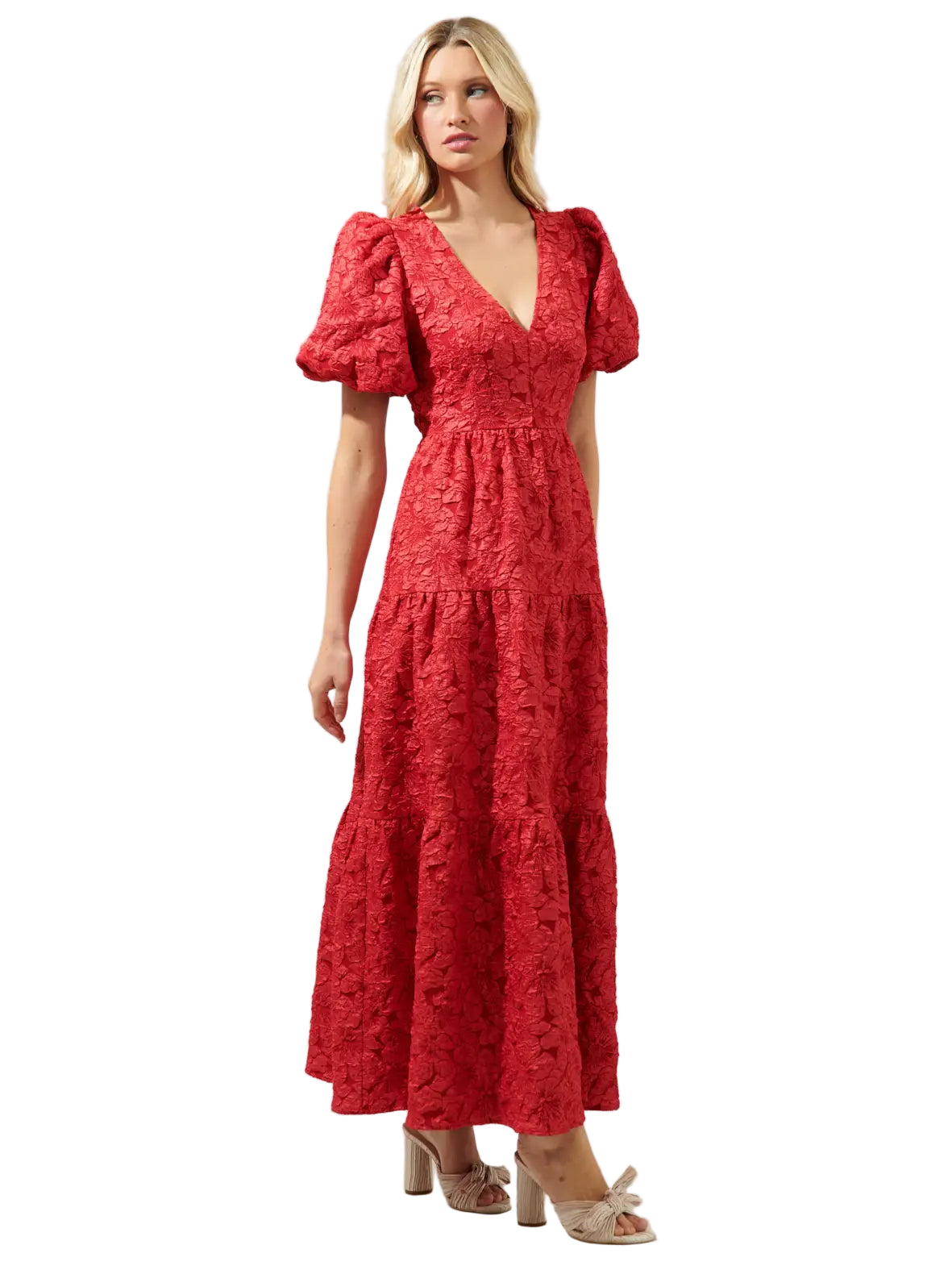 Arielle Jacquard Tiered Maxi Dress